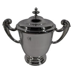 Elegant English Edwardian Sterling Silver Classical Covered Urn