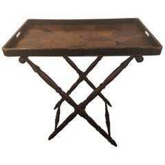Elegant English Georgian Style Folding Tray on Folding Stand