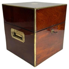 Elegant English Mahogany Box with brass details from the early 19th Century