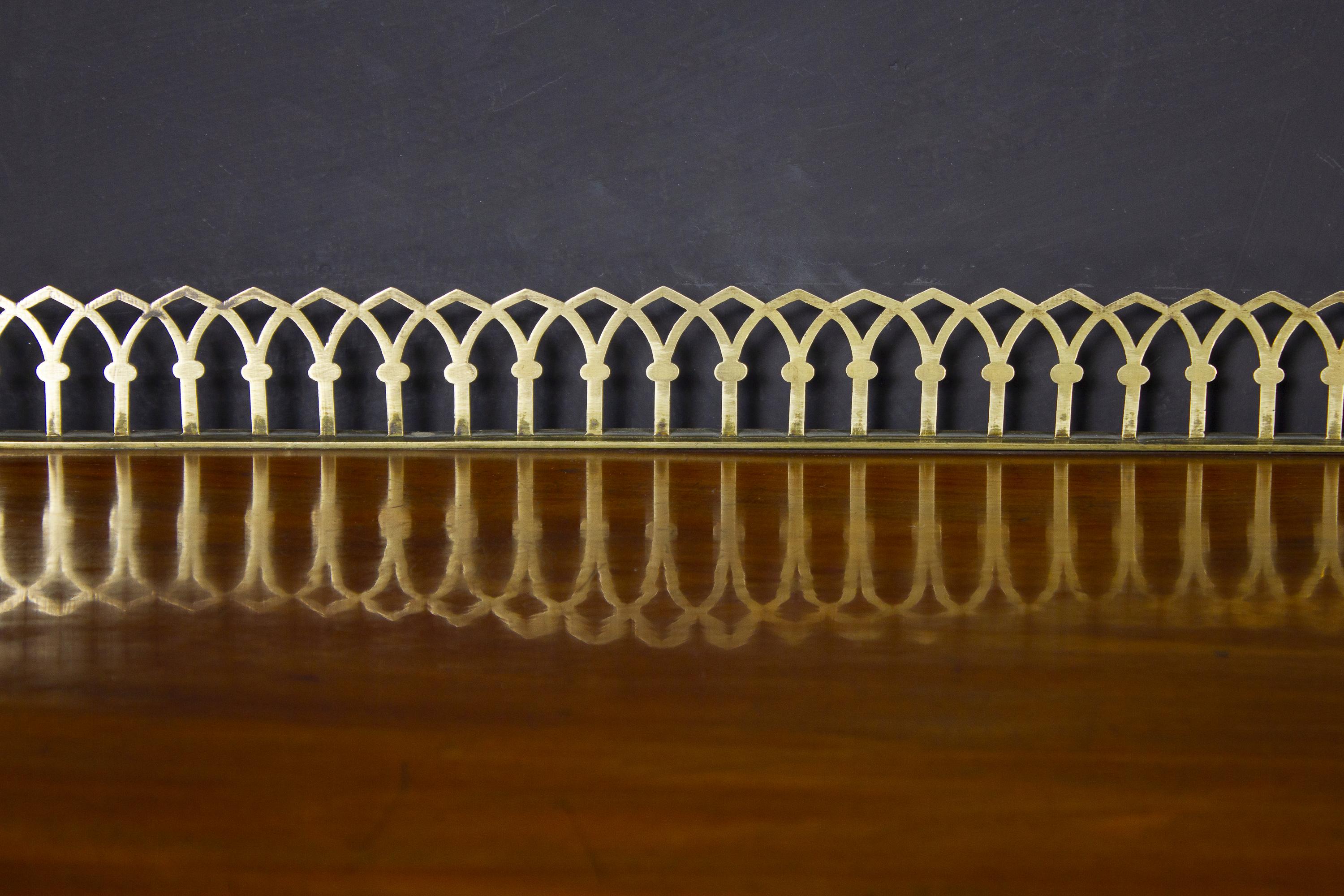 George III Elegant English Mahogany Ormolu Mounted Dessert Console Table, circa 1810