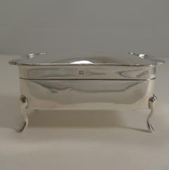 Elegant English Sterling Silver Jewelry Box, 1909