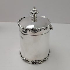 Elegant English Sterling Silver Tea Caddy - London 1902