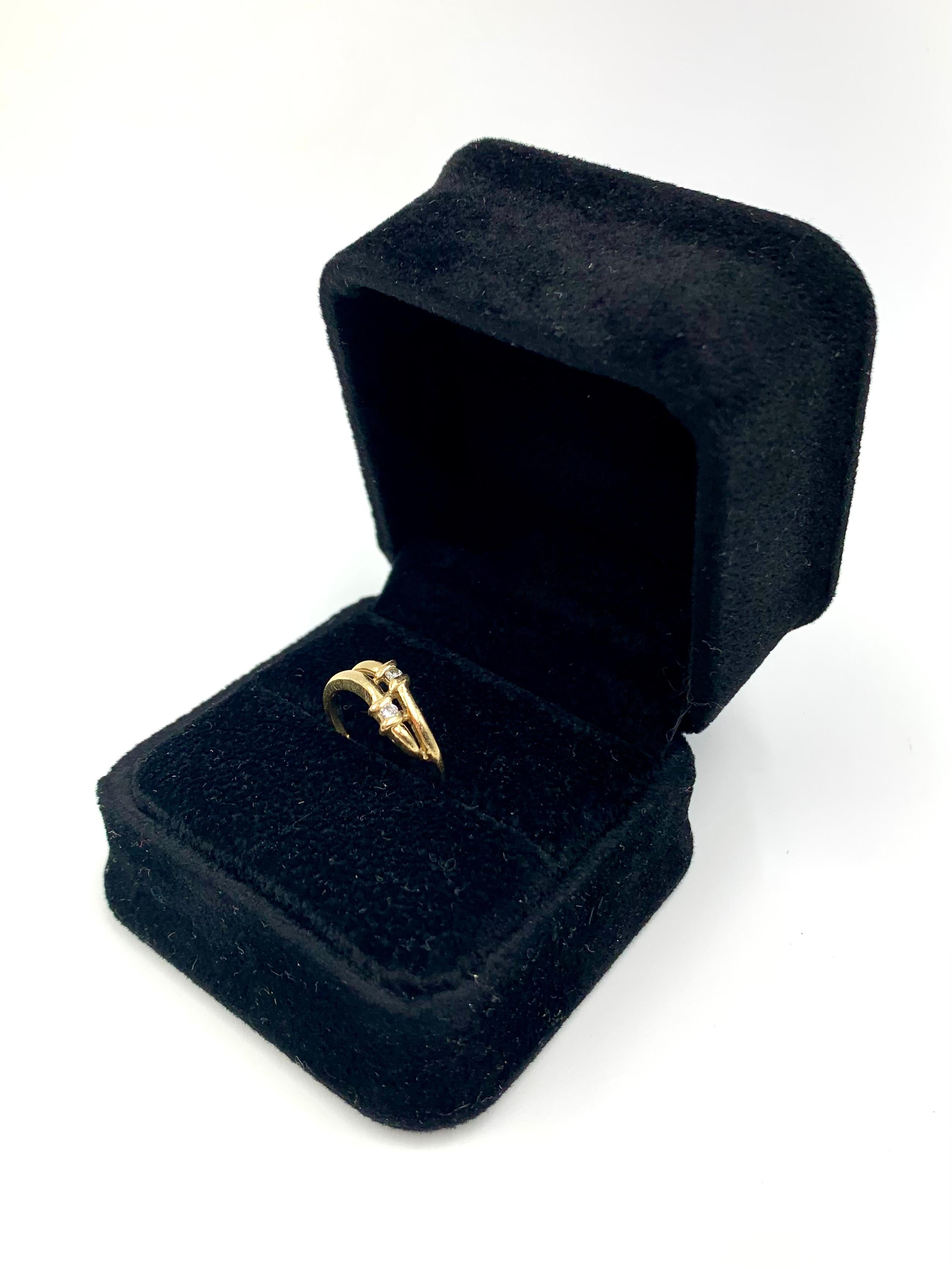 Eleg Estate Diamond Anello Bypass in oro giallo 14K in vendita 6