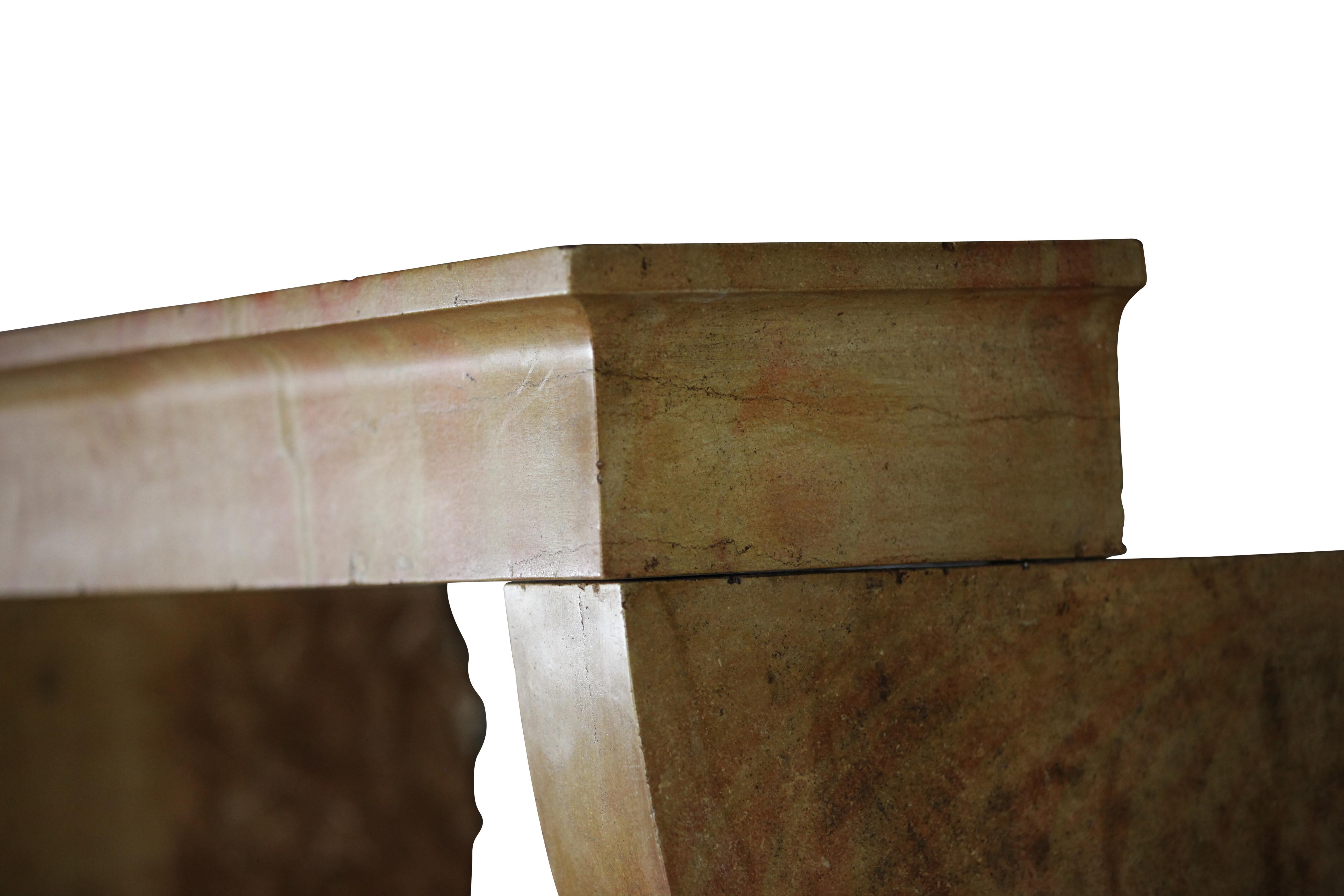 Encadrement de cheminée européen élégant en pierre calcaire pour intérieur moderne et intemporel en vente 1