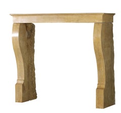 Elegant European French Style Fireplace Surround in Limestone