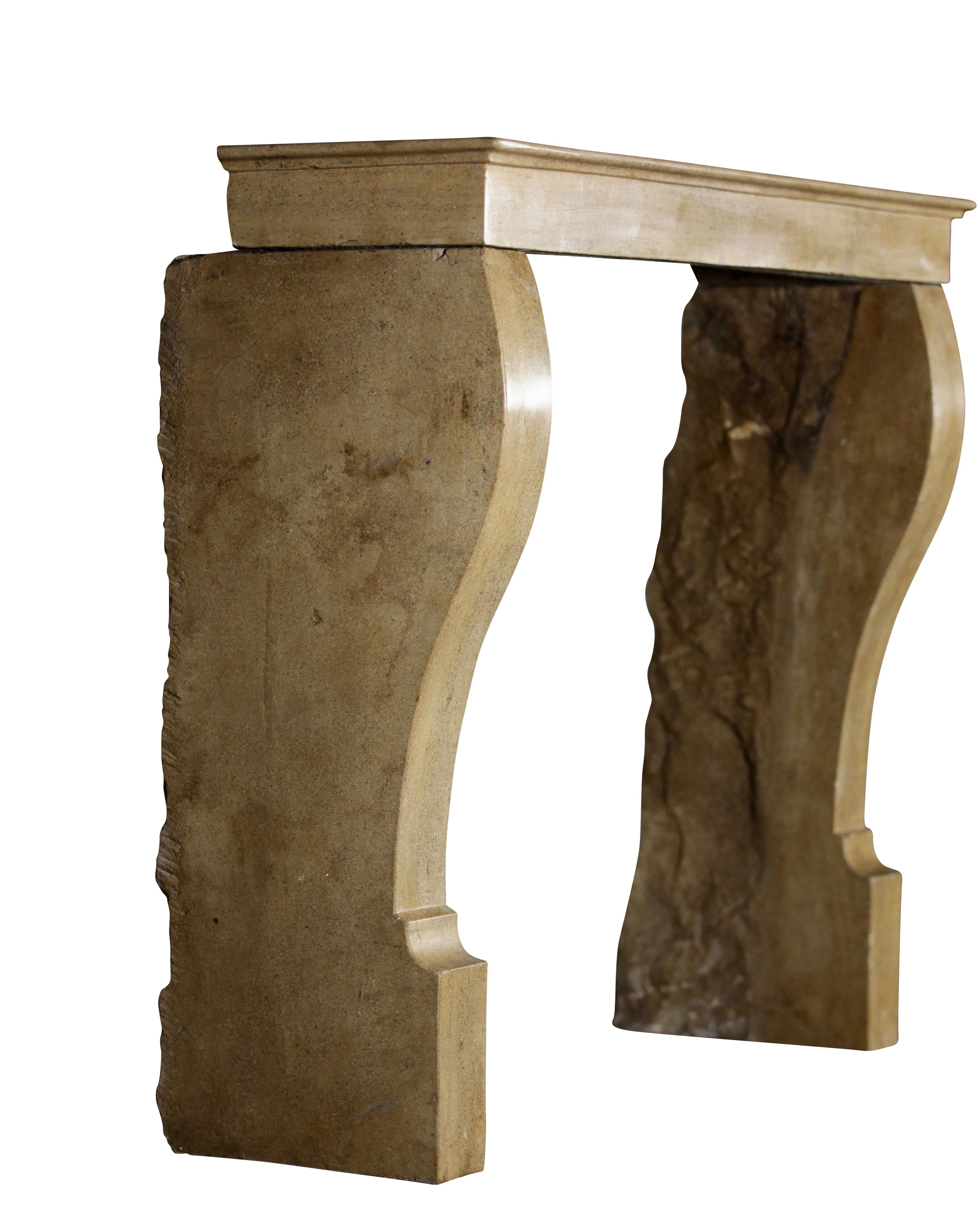 Louis Philippe Elegant European French Style Fireplace Surround in Limestone For Sale
