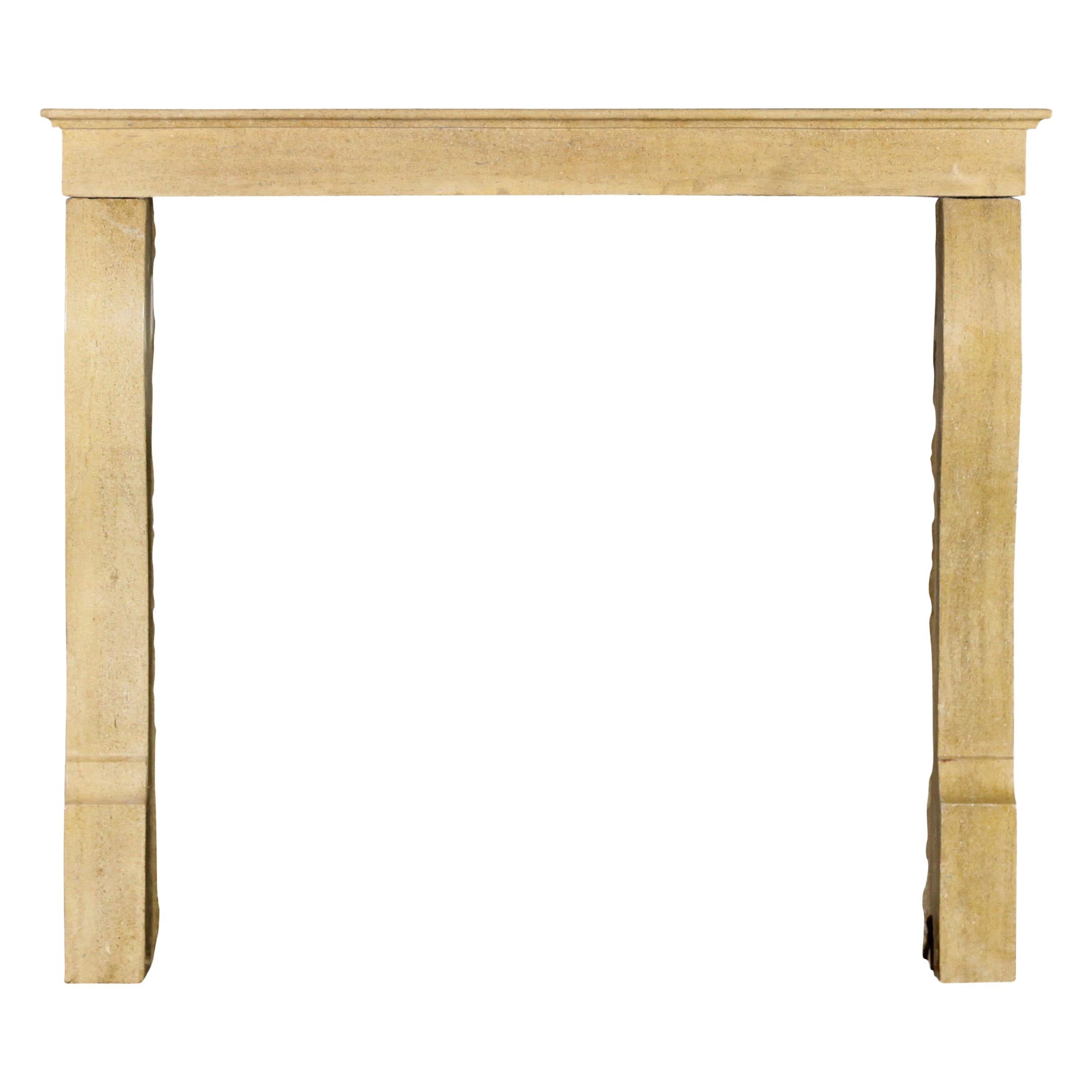 Elegant European French Style Fireplace Surround in Limestone For Sale