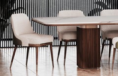 Evelyn Chair in Cream Fabric with Wooden and Mettalic Legs