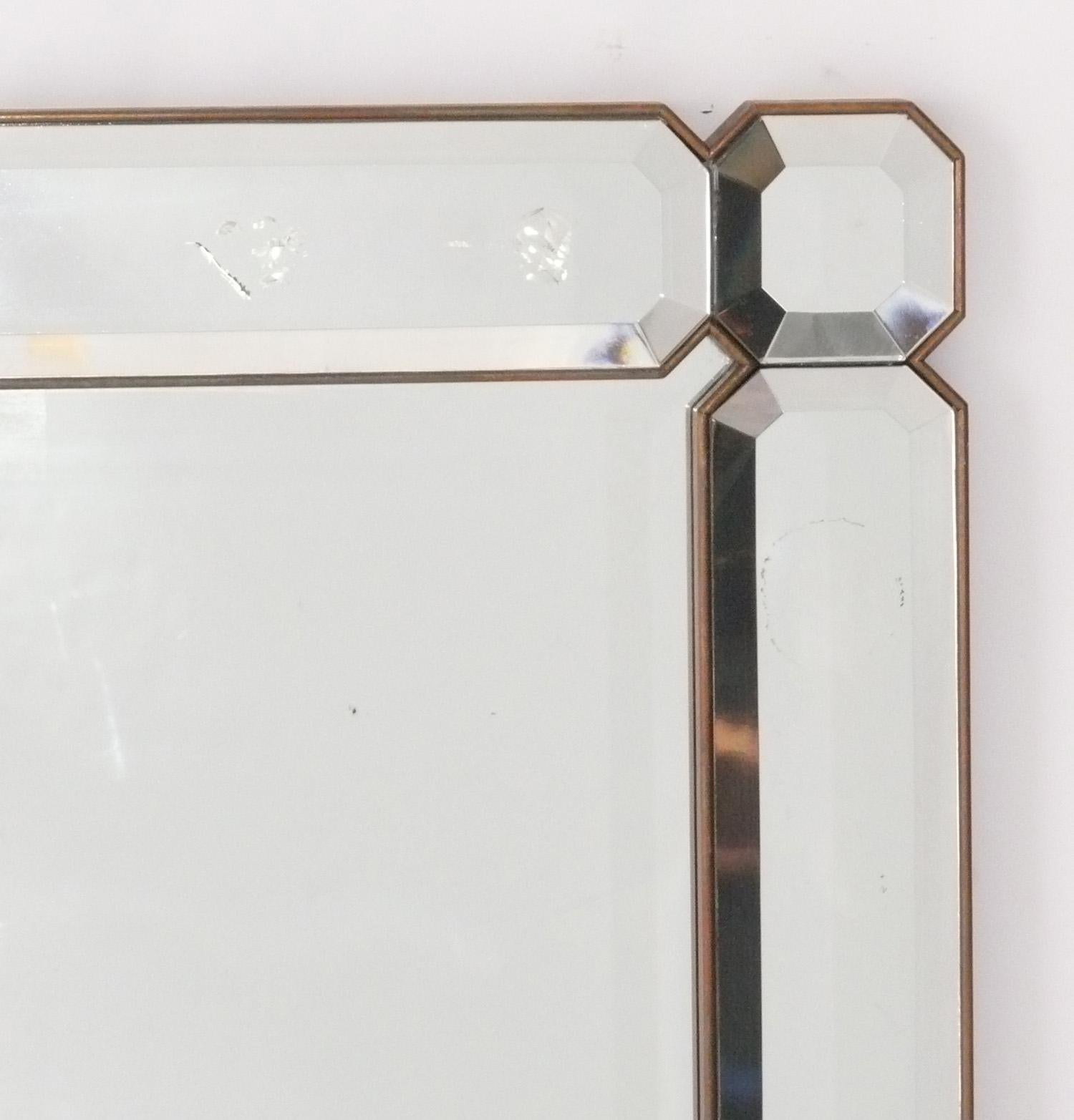 Hollywood Regency Elegant Faceted Mirror 48