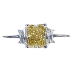 Elegant Fancy Color Three Stone Ring with 1.27 Ct Natural Diamonds, AIG Cert