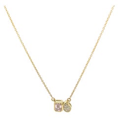 Elegant Fancy Pink Diamond Pendant Set In 14ct Yellow Gold