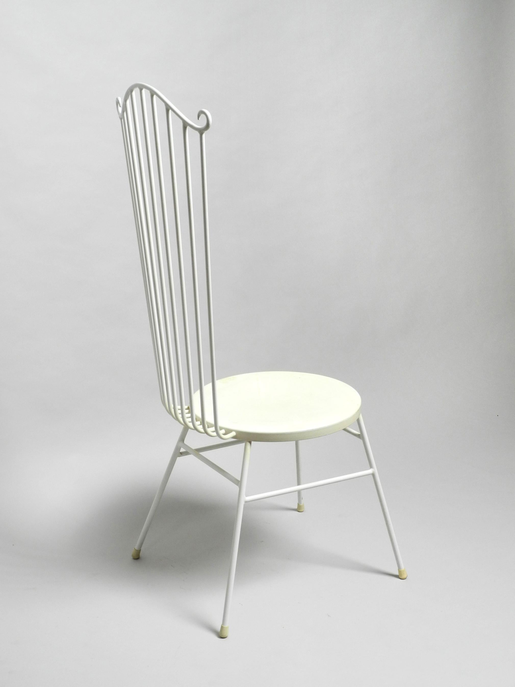 German Elegant Filigree Heavy Midcentury Metal Chair from Münchener Boulevard Möbel