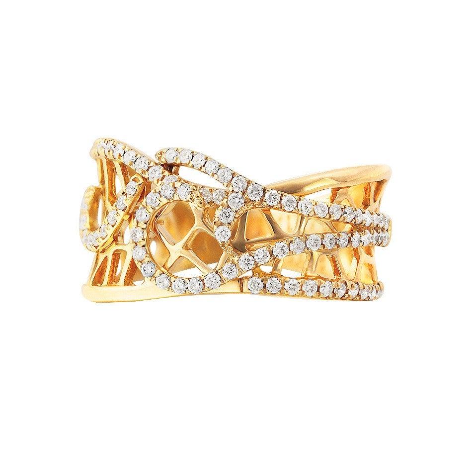 For Sale:  Elegant Fine Jewellery White Diamond Yellow Gold Ring 2