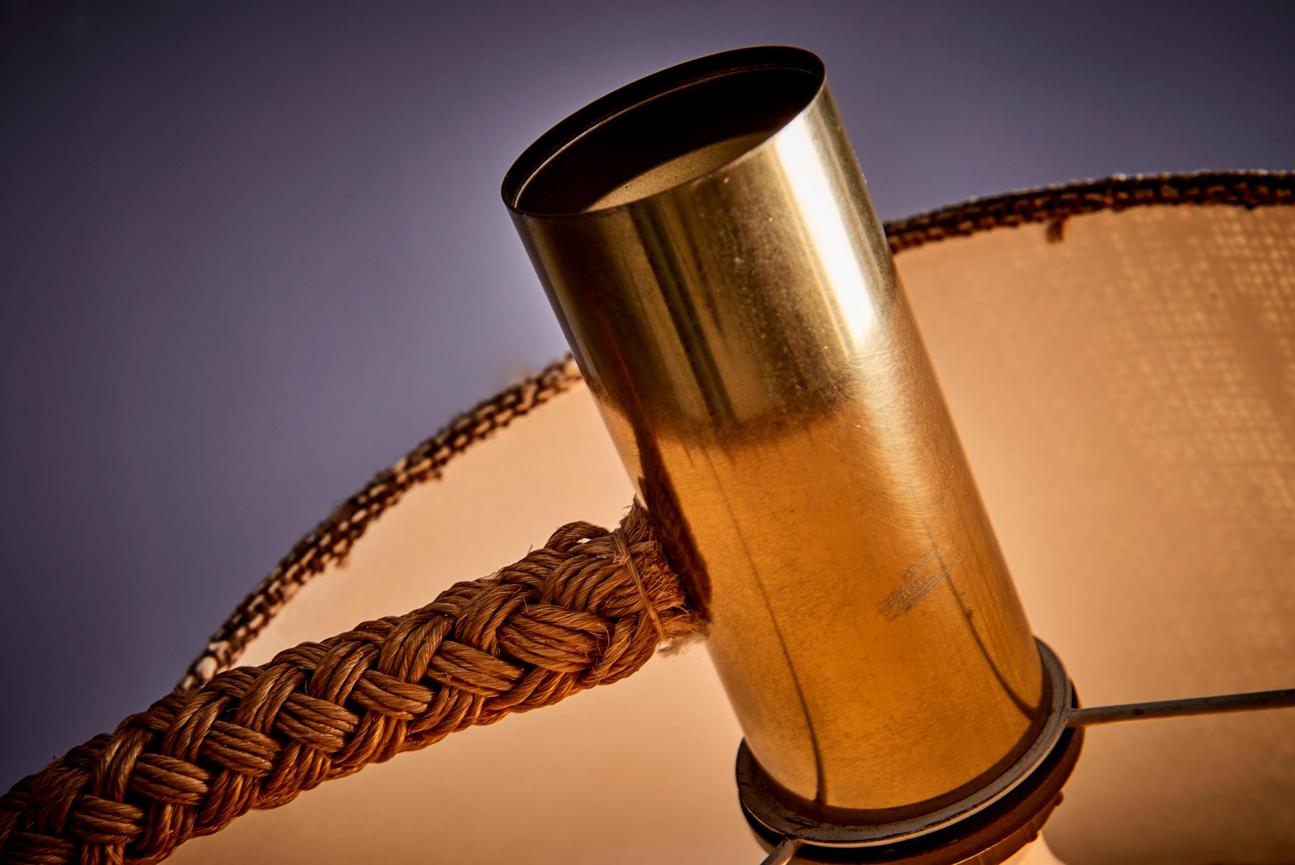 Français Elegance Fine Minet Rope Table Lamp by Adrien Audoux en vente