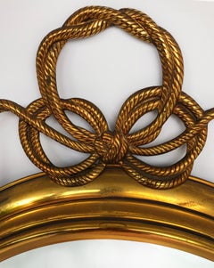 Elegant Fine Quality Brass Wall Mirror, Rope/Tassel Design