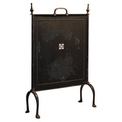 Antique Elegant Fire Screen in Metal and Brass