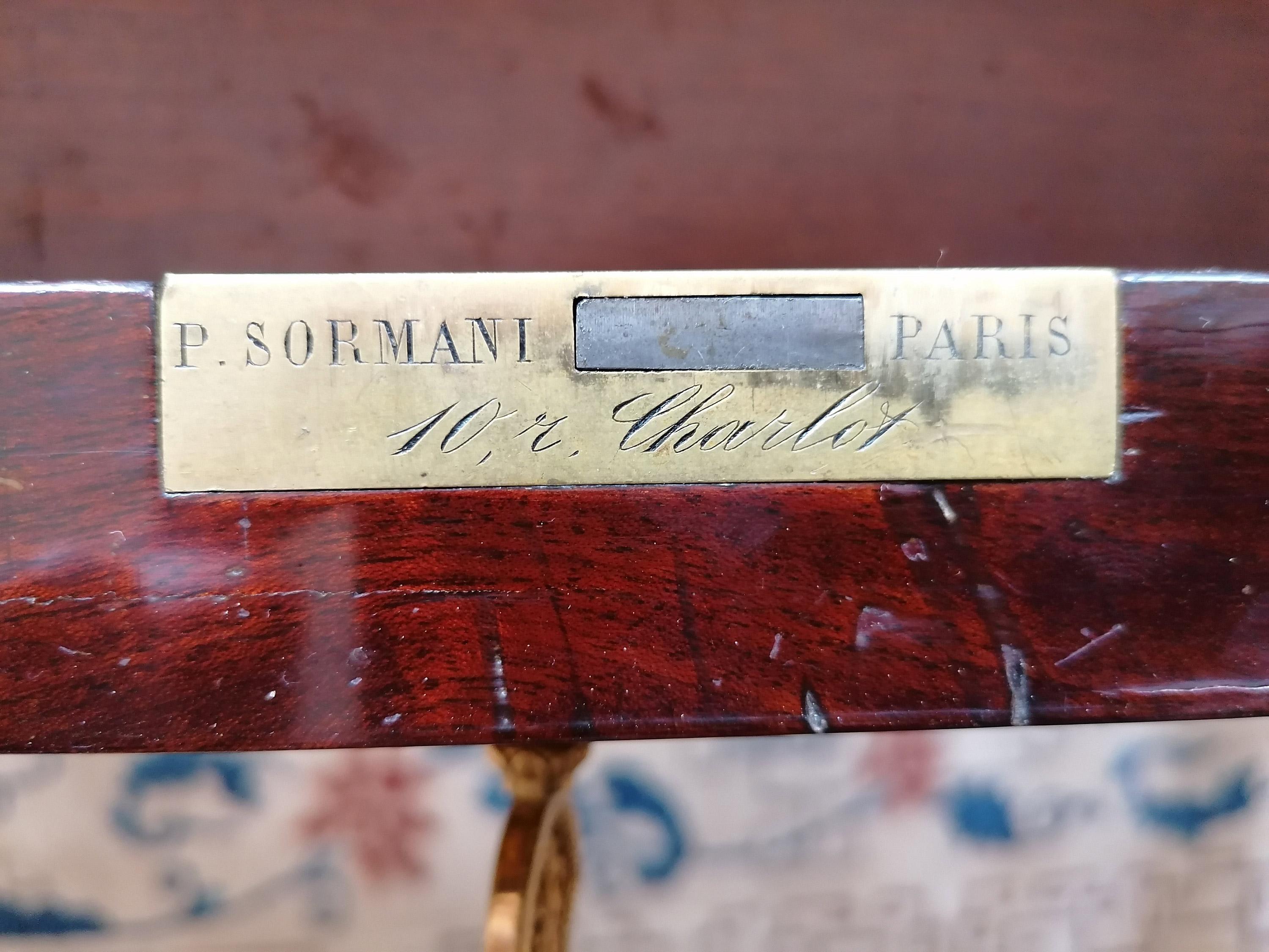 Elegant Louis XVI Flat Desk by P. Sormani, France, Circa 1870 1