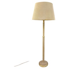 Elegant Floor Lamp in Suede Leather in the Style of Jacques Adnet, circa 1960