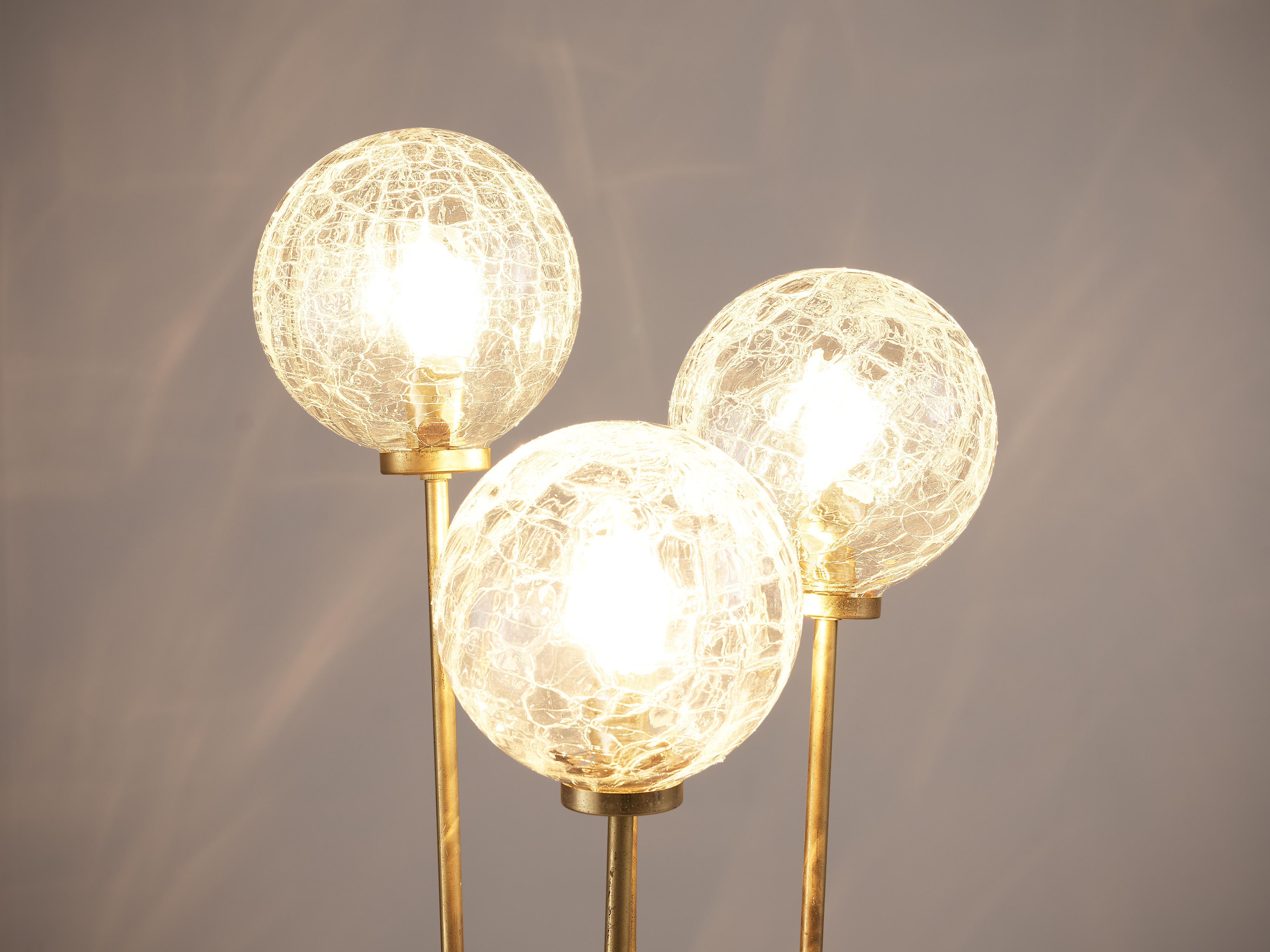 European Elegant Floor Lamp with Structured Glass Spheres
