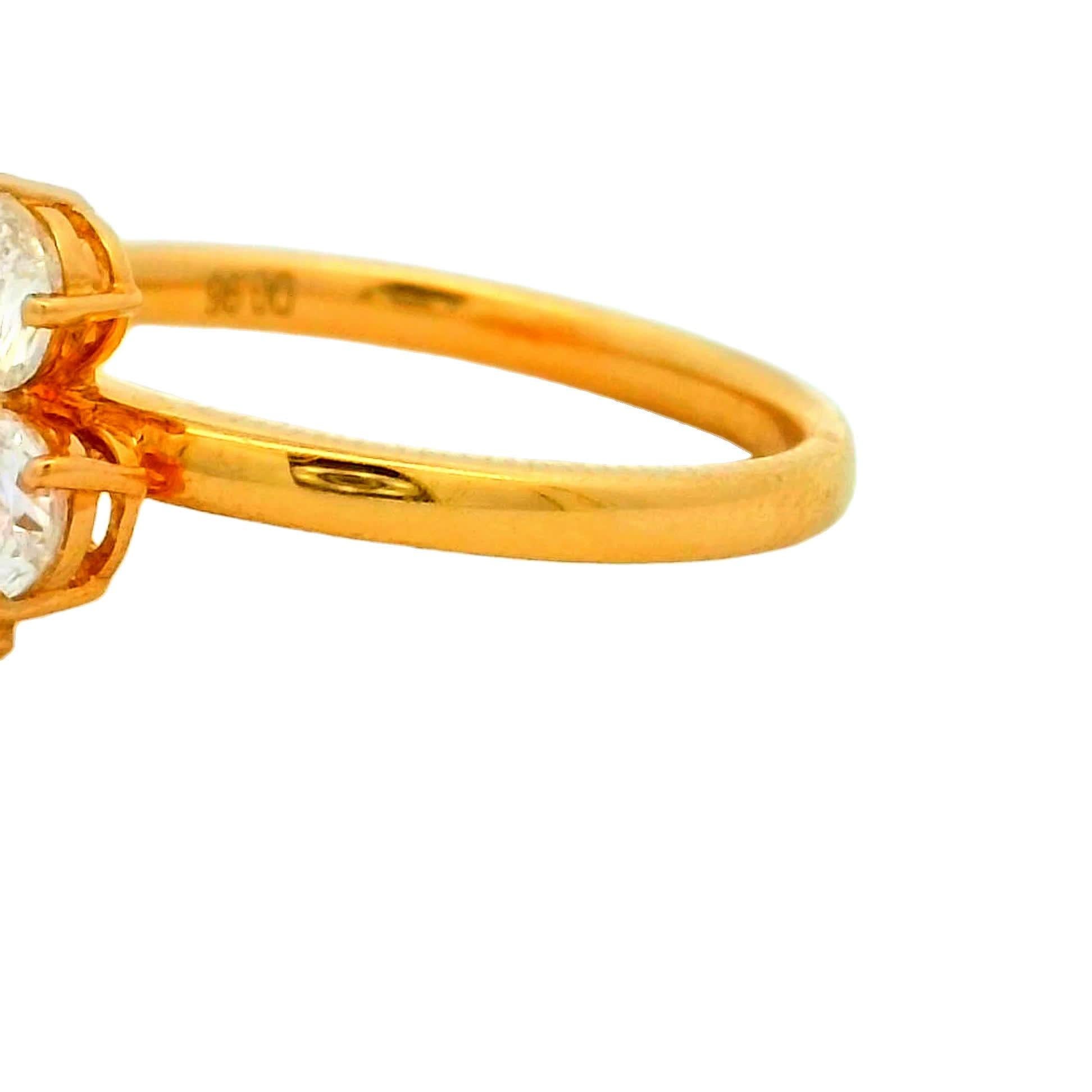 Anello d'oro con elegante design floreale in vendita 2