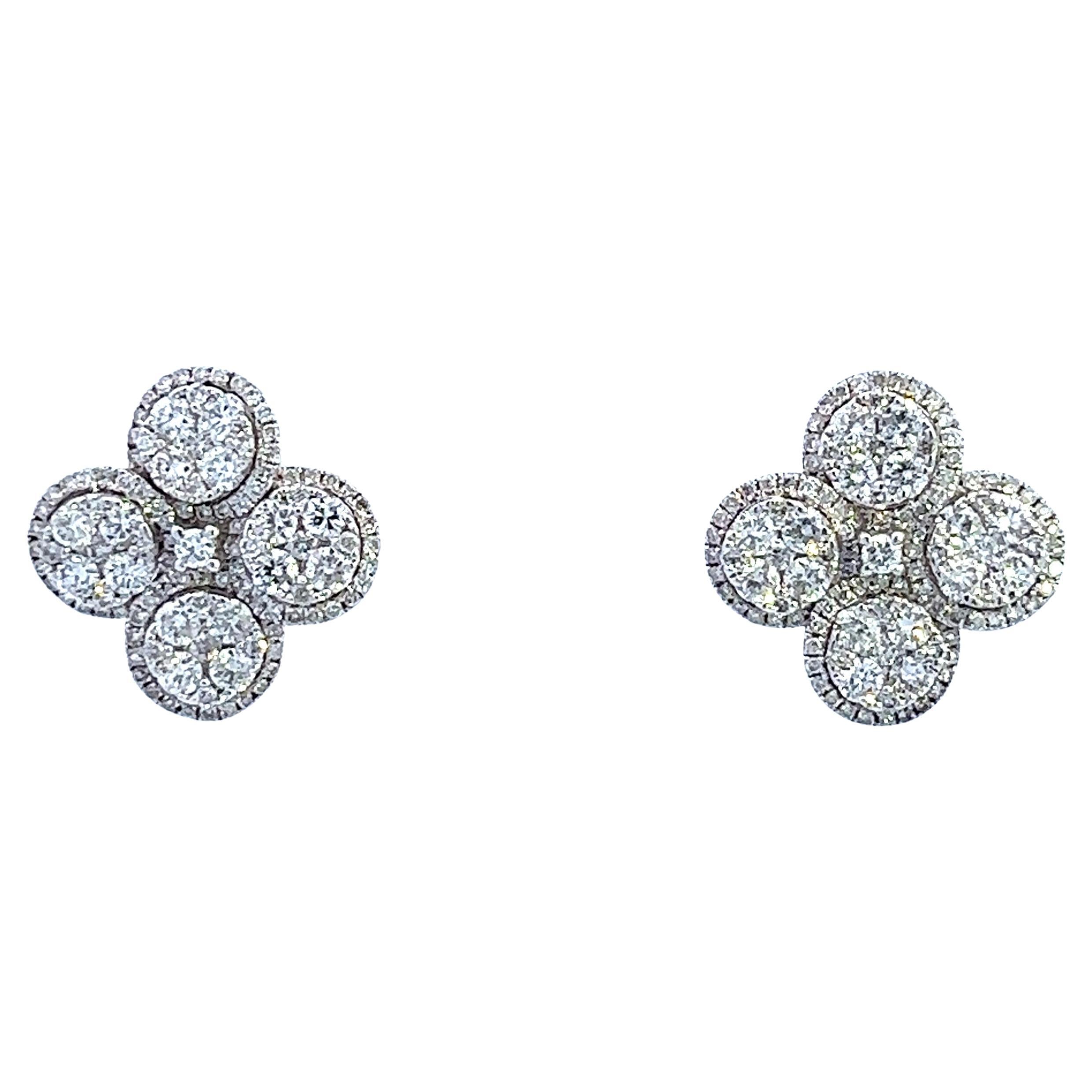 Elegant Floral Diamond Earrings