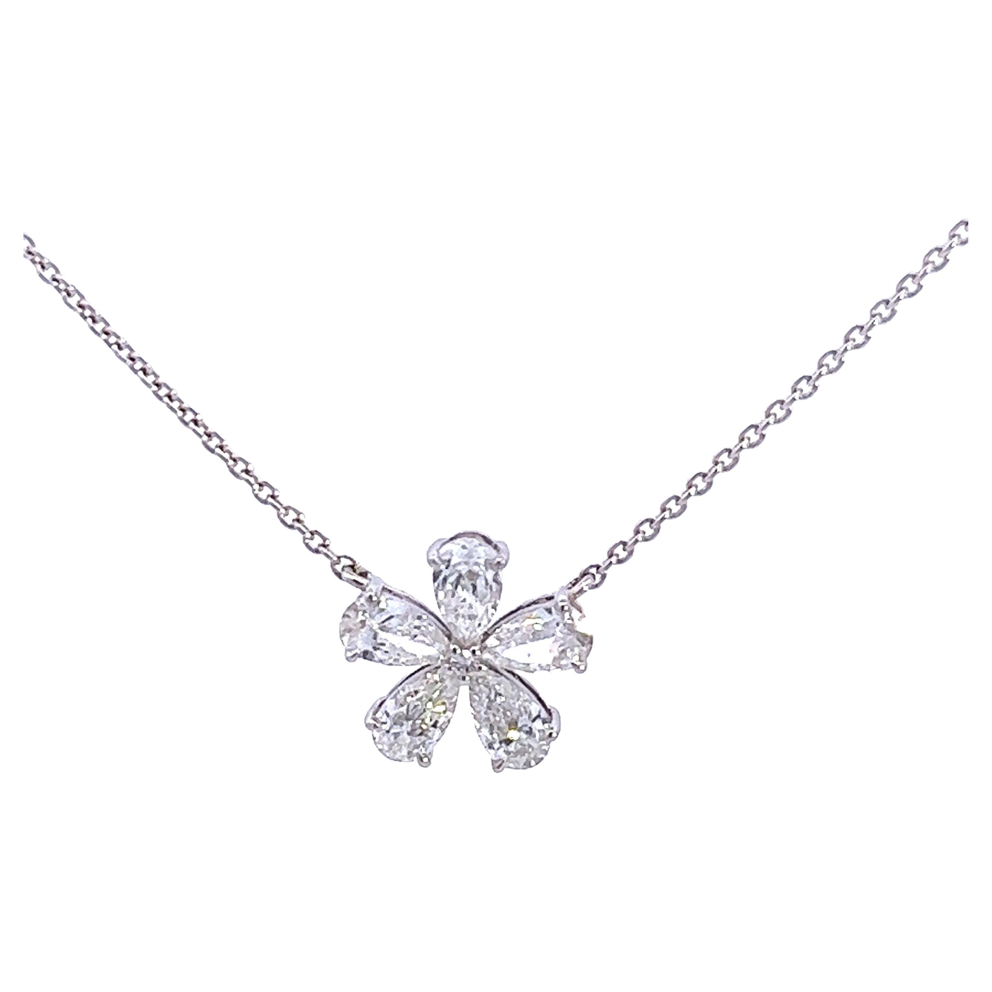 Elegant Floral Pendant Necklace For Sale