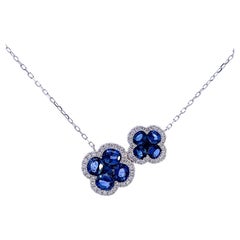 Elegant Floral Sapphire Pendant Necklace