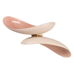 Elegant Fluid Organic Curves Blush & Ivory Sculptural Sconce by Elsa Foulon