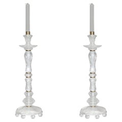 Elegant Form Rock Crystal Candleholders by Phoenix