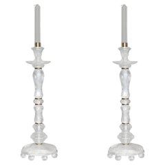 Elegant Form Rock Crystal Candleholders by Phoenix