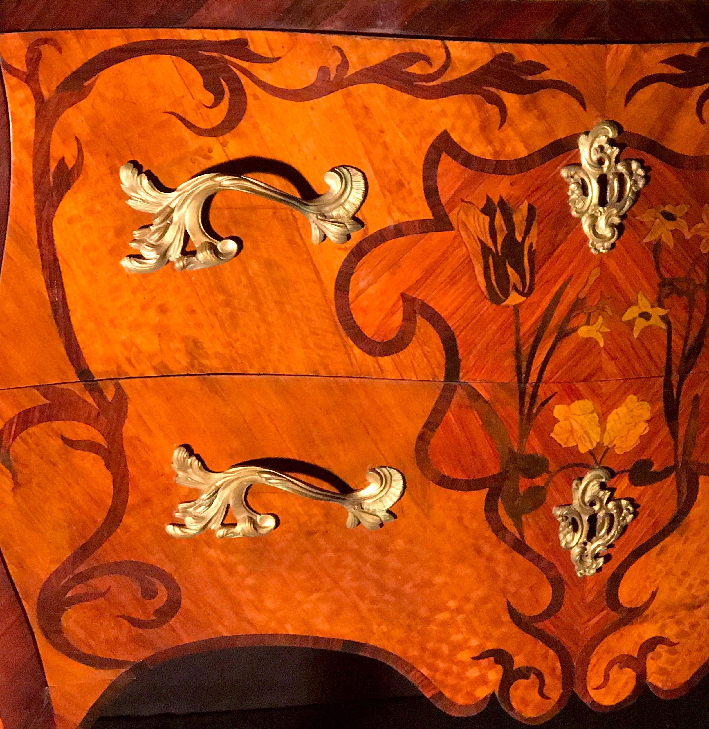 Marquetry Elegant French 18th Century Commode Louis XV Period For Sale