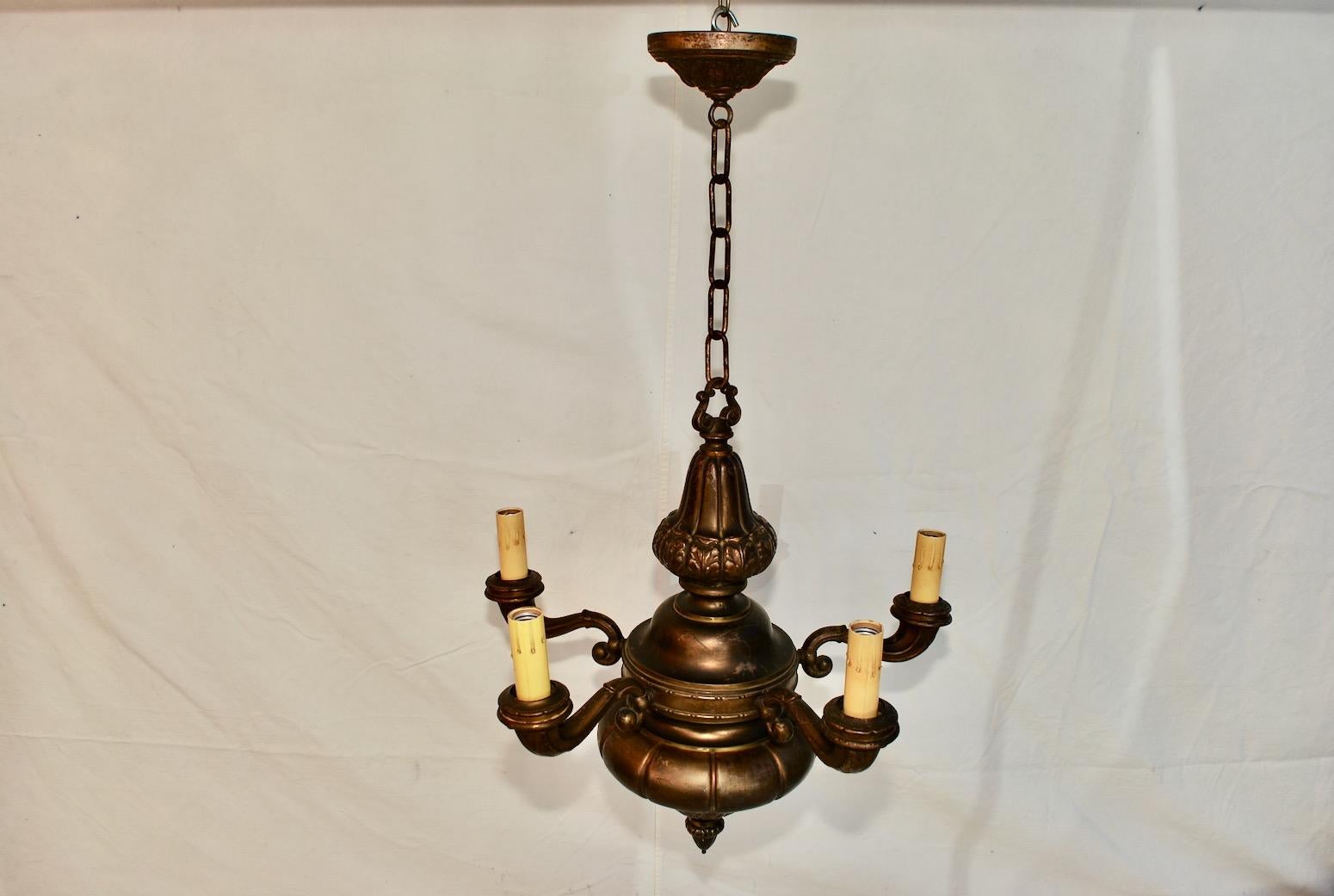 1920 brass chandelier
