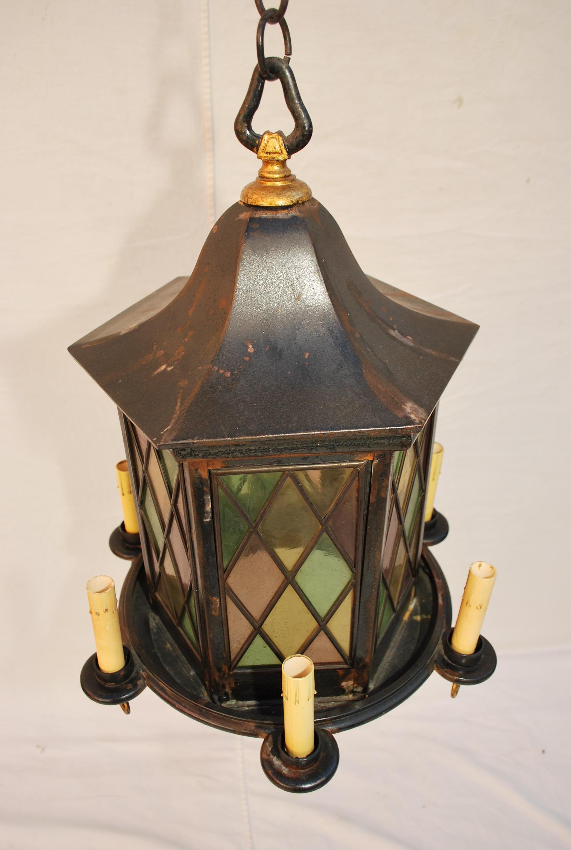 Elegant French 1930's lantern In Good Condition For Sale In Los Angeles, CA