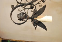 Elegant French 1940's wrought iron chandelier