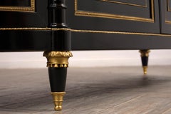 Elegant French 1990s Louis XVI-Style Buffet with Thick Marble Top