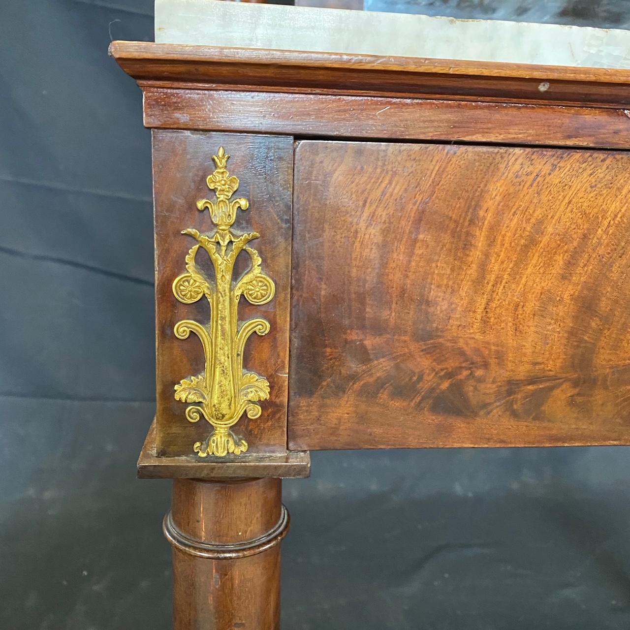 Elegant French 19th Century Empire Vanity with Original Marble Top For Sale 6