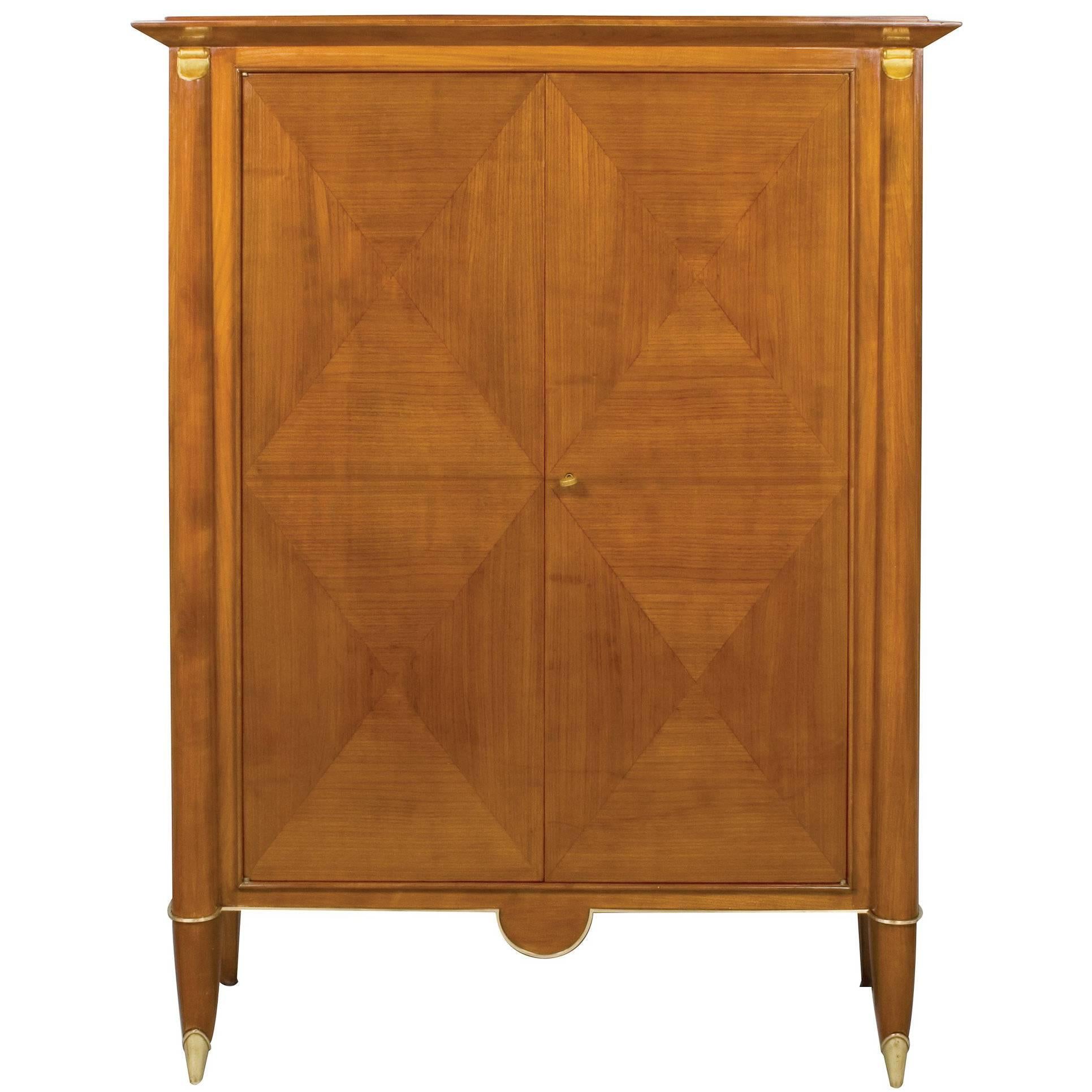 Elegant French Art Deco Cherrywood Cabinet in the Manner of Andre Arbus