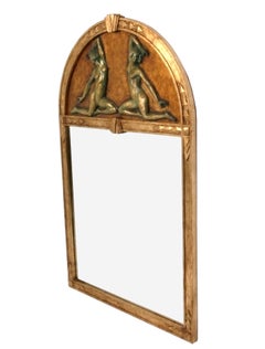 Elegante espejo francés Art Deco Mirror 55 "H x 34.5 "W circa 1930s