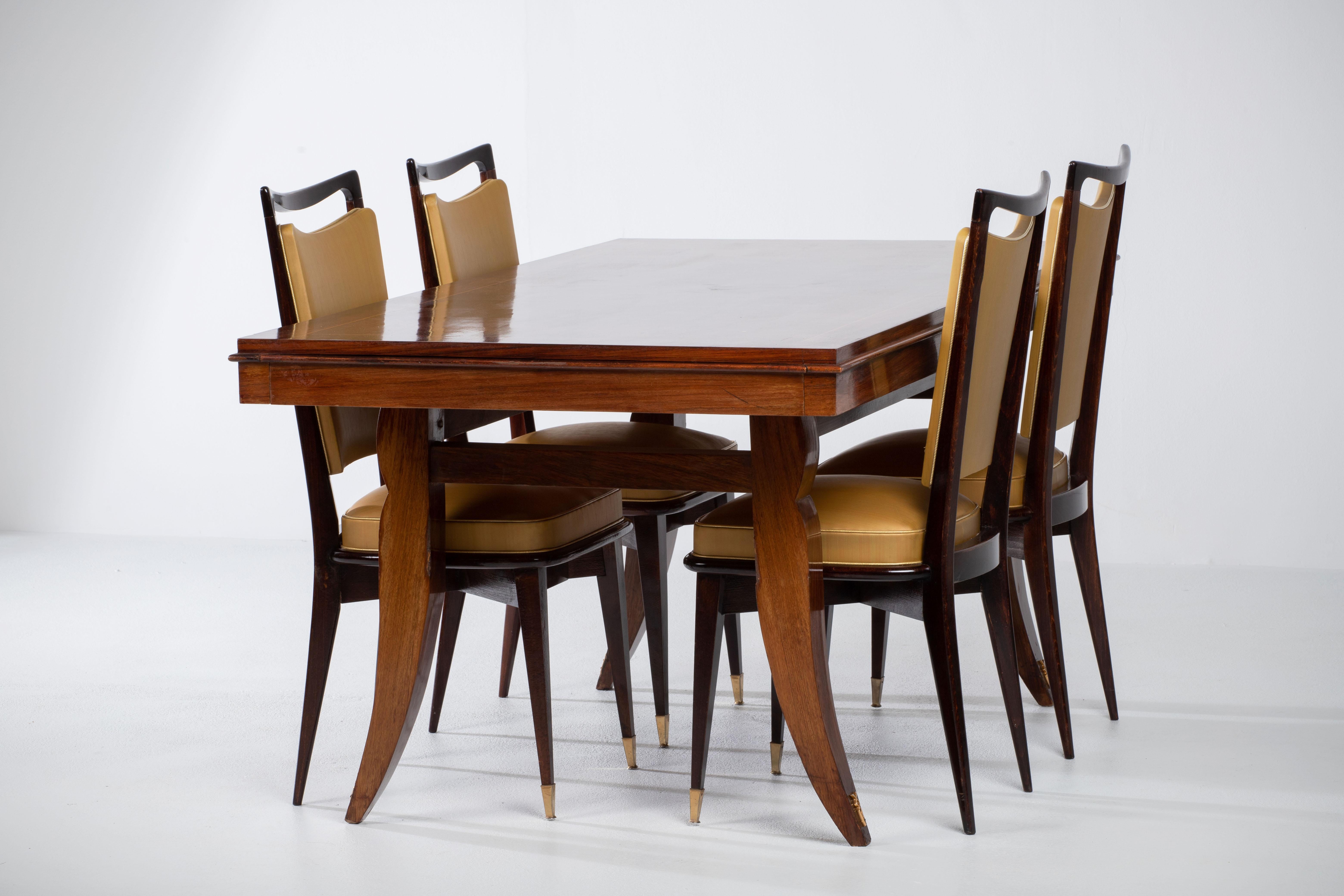 Ebonized Elegant French Art Deco Table, Macassar, 1940s For Sale