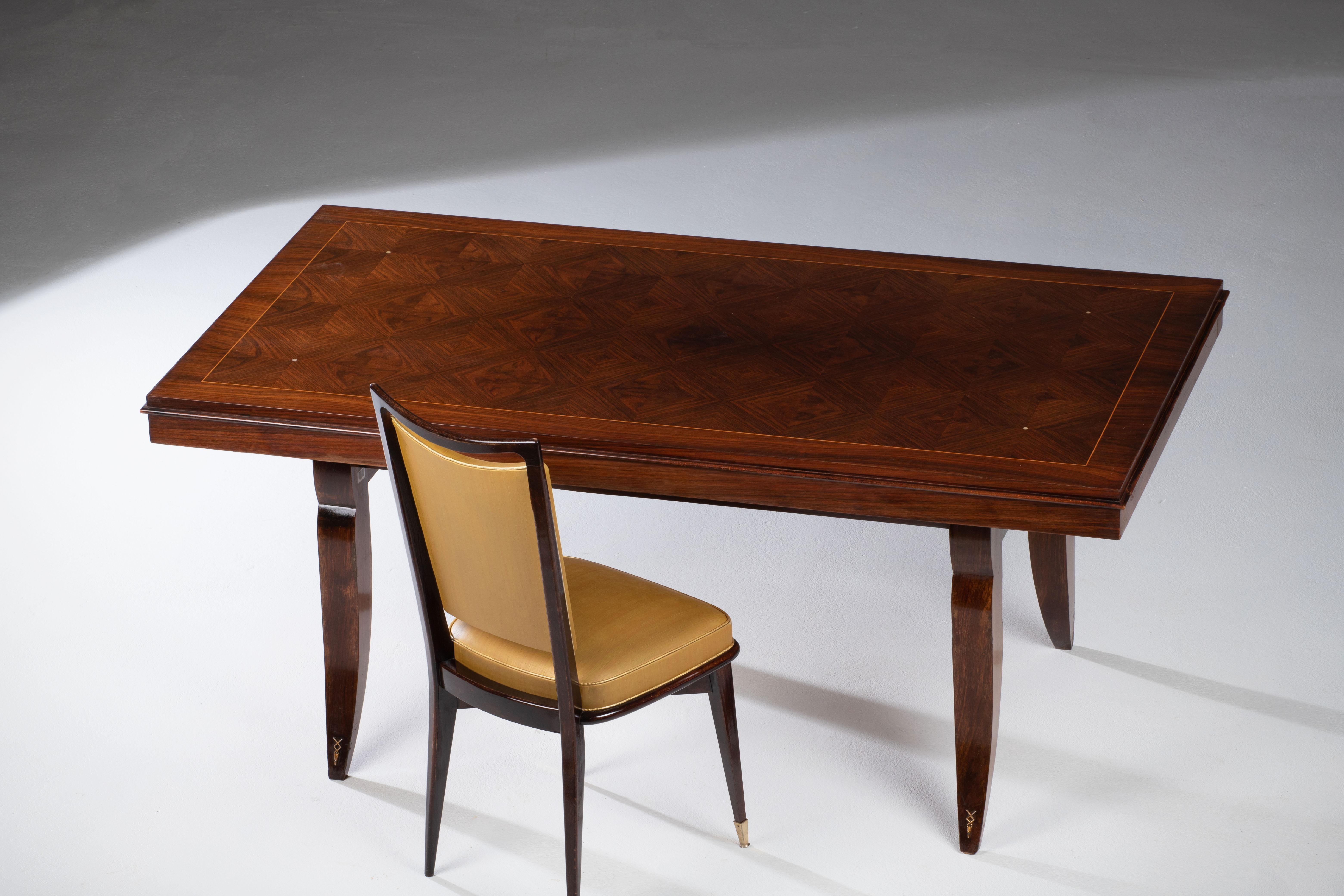 Elegant French Art Deco Table, Macassar, 1940s For Sale 1