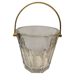 Elegant French Baccarat Harcourt Bronze Cut Crystal Ormolu Ice Bucket Cooler
