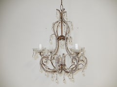 Kronleuchter mit perlenbesetzten Murano-Tropfen aus Frankreich, um 1920