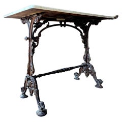 Elegant French Bistro Table with White Marble Top