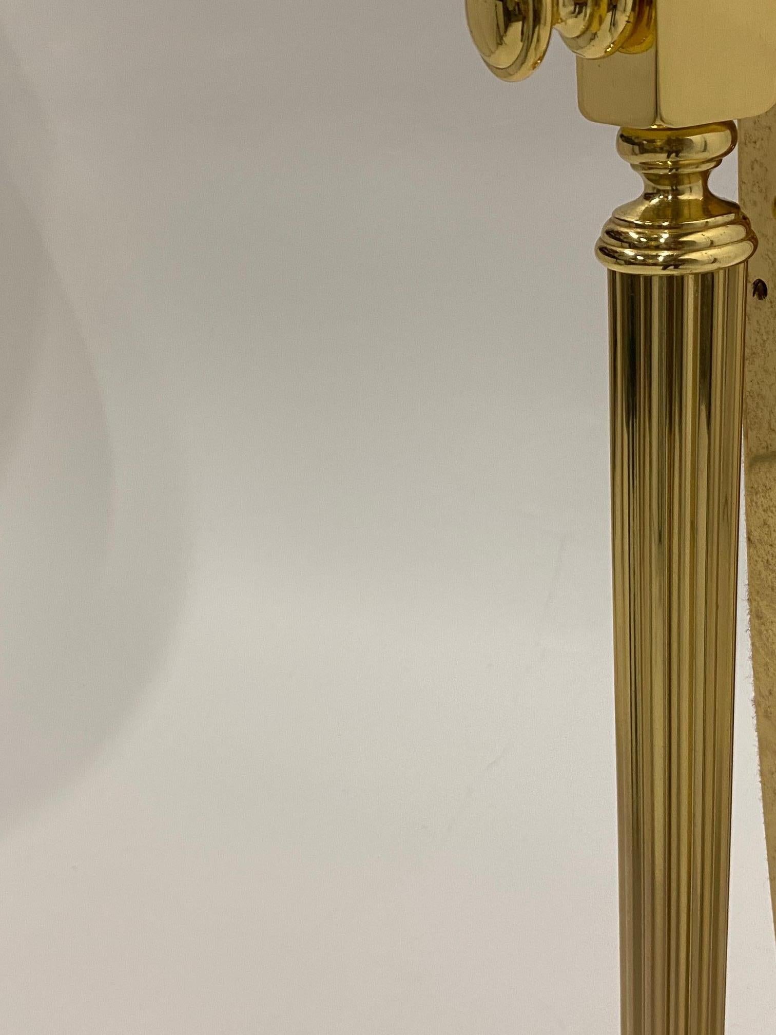 Elegant French Brass Cheval Full Length Standing Mirror 5