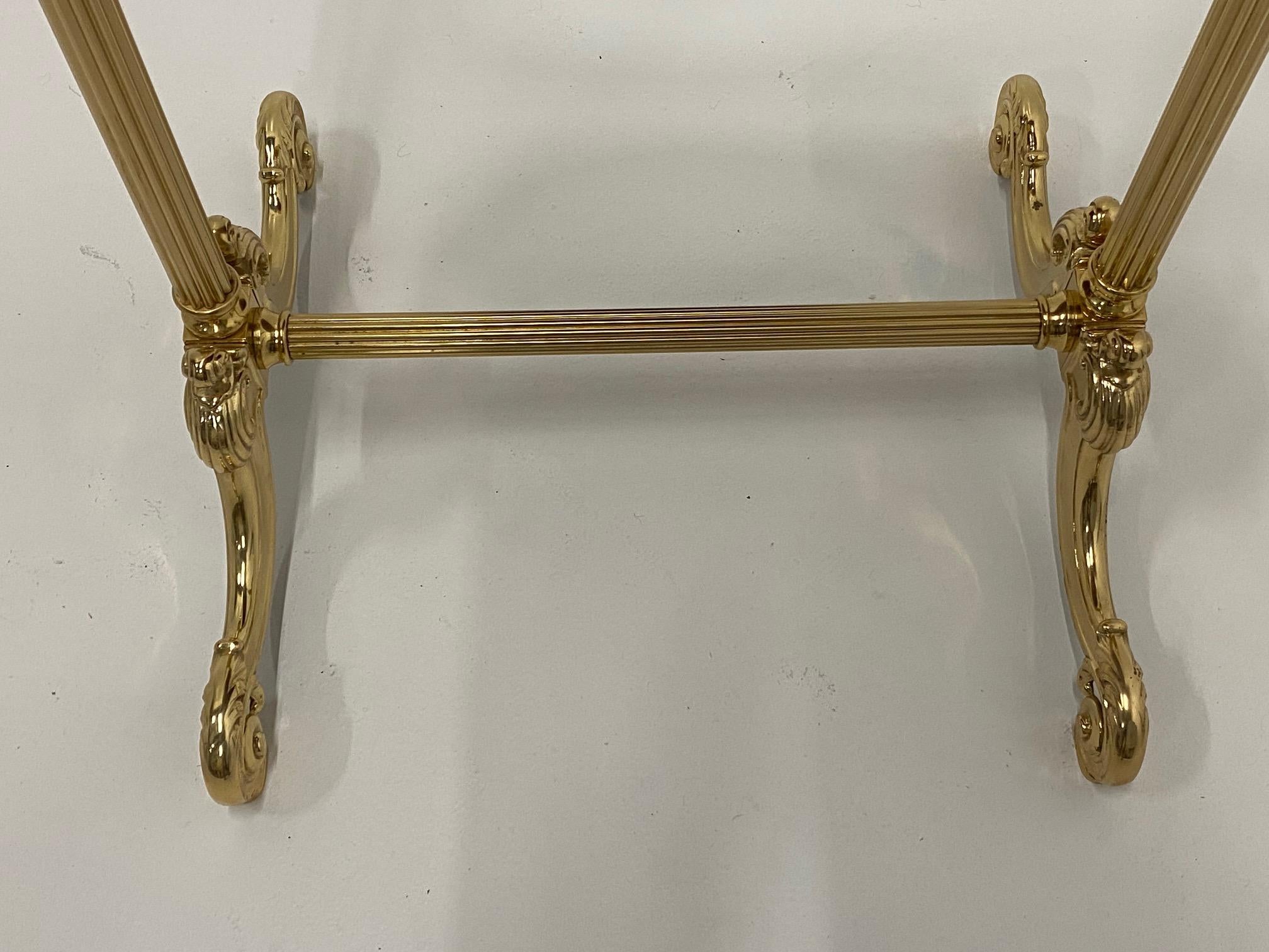 Elegant French Brass Cheval Full Length Standing Mirror 1
