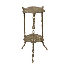 Elegant French Brass Plant Table Art Nouveau Style