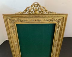 Elegant French Bronze Regency Neoclassical Ormolu Jeweled Vintage Picture Frame