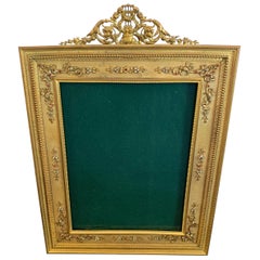 Elegant French Bronze Regency Neoclassical Ormolu Jeweled Vintage Picture Frame