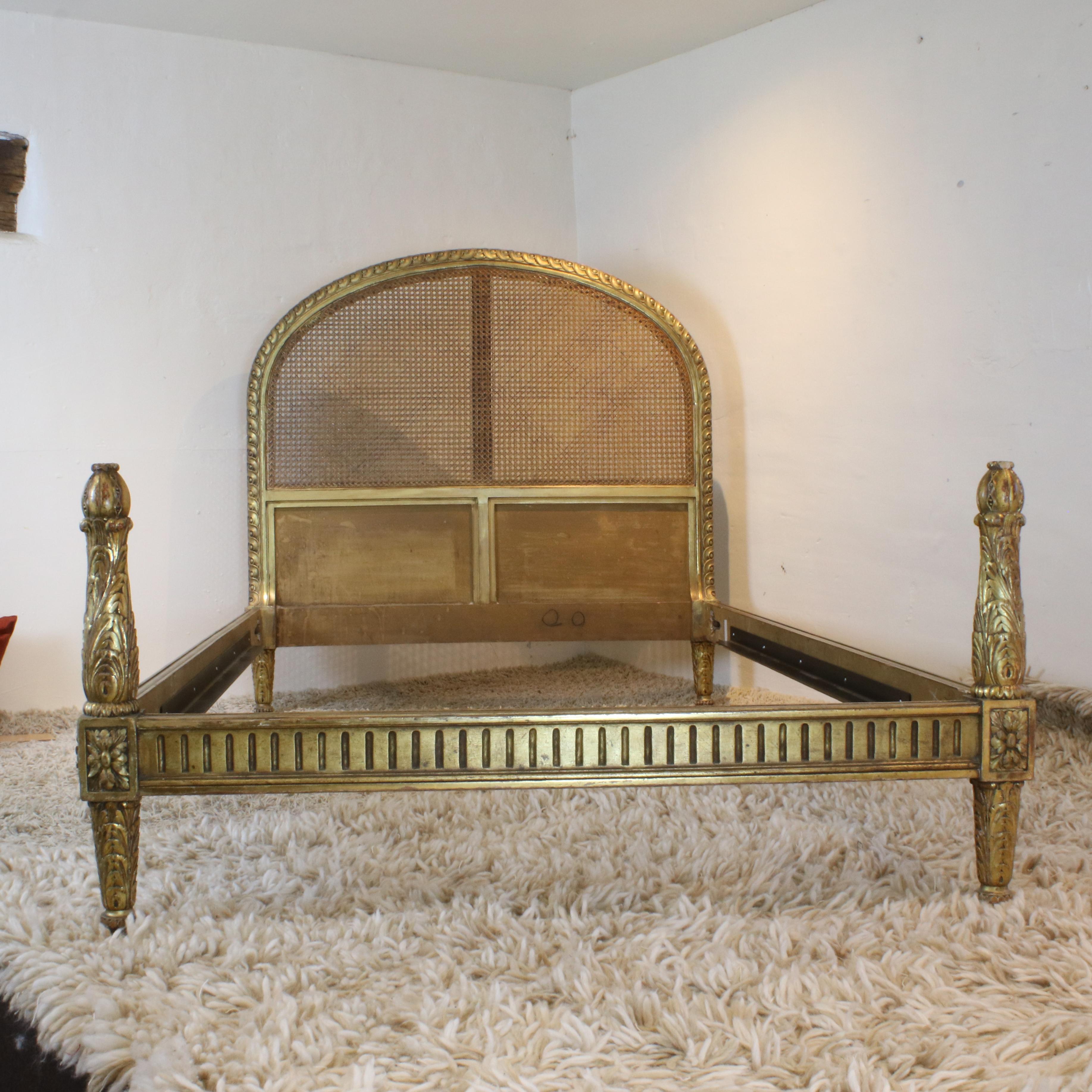 Elegant French Cane Bed, WD27 In Excellent Condition In Wrexham, GB