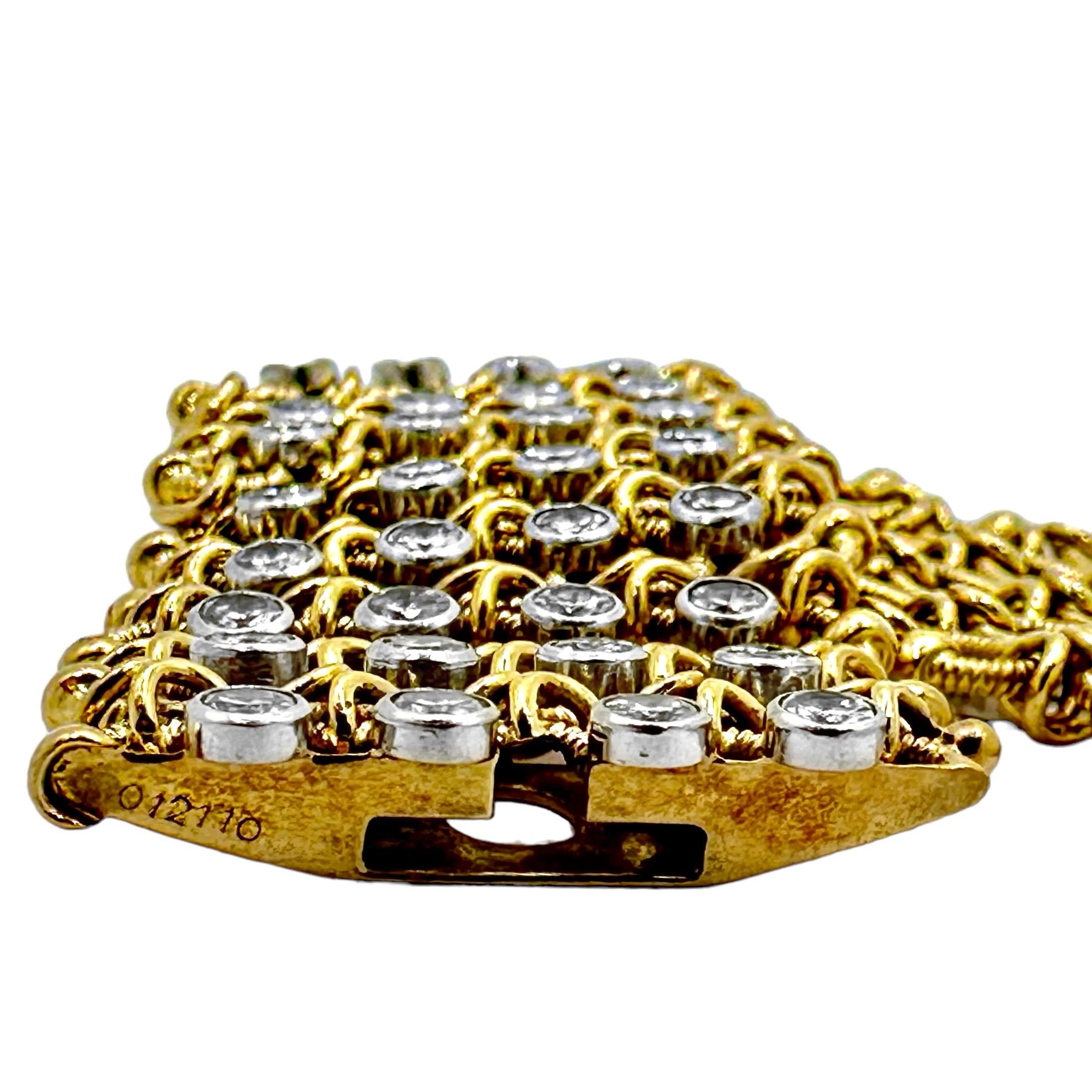 Elegantes französisches Cartier-Armband aus 18 Karat Gelbgold und Diamanten, über einem Zoll breit im Angebot 1